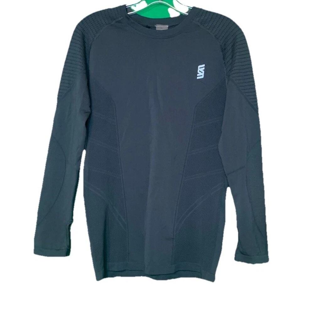 Second Skin Gray Long Sleeve Athletic Top Women’s Size Large